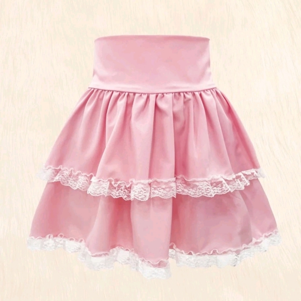 Kawaii Contrast Lace Layered Skirt